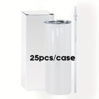 25pcs 20oz Stainless Steel Double Wall Insulated Sublimation Tumbler Bulk Set with Lids & Straws - Minimalist Leakproof Reusable Cup for Office Camping Students | Nuvia Haven