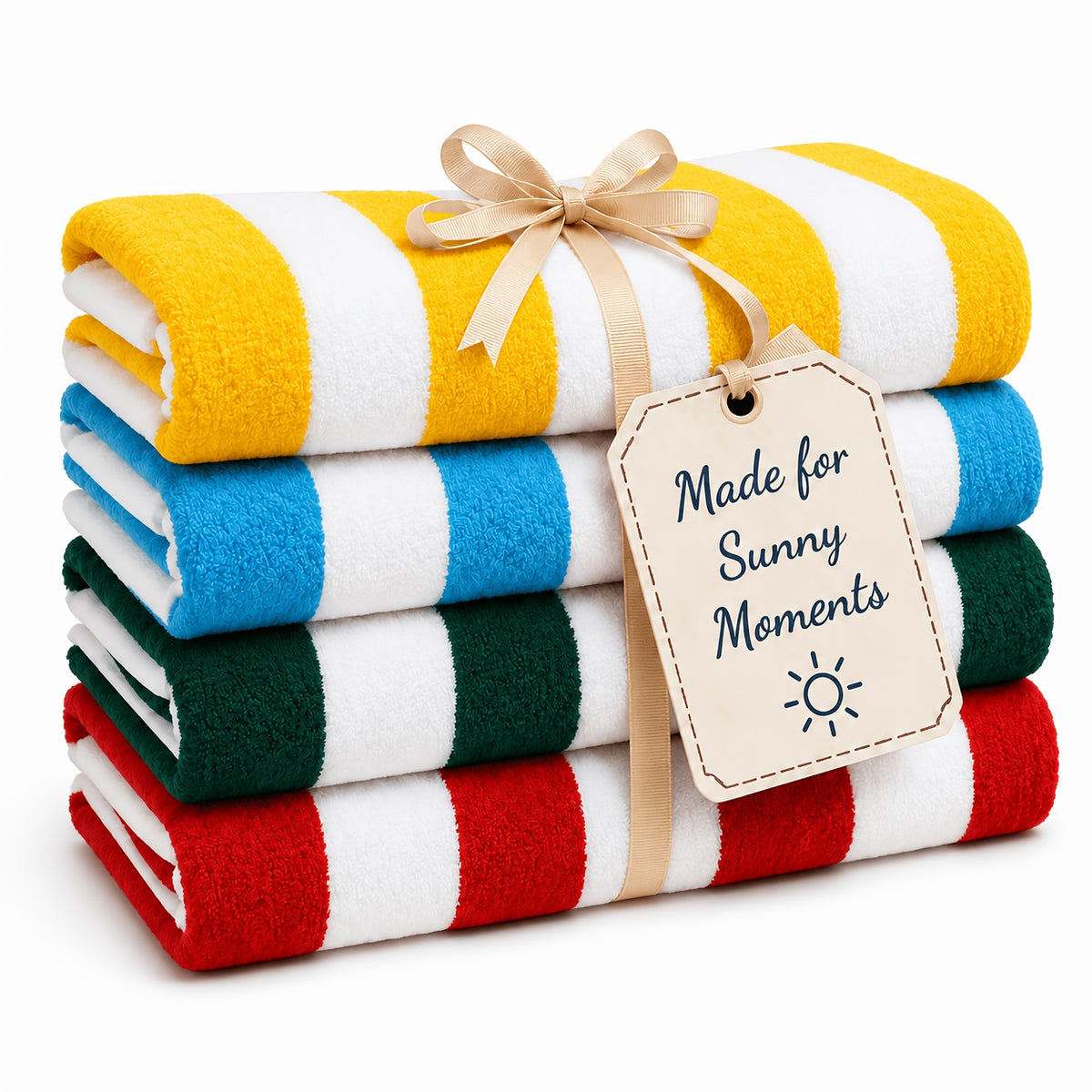 Oversized Striped Beach Towels 2 or 4pcs – Ultra-Soft Quick-Dry Sand-Free Vacation Design | Multiple Colors | Great for Beach, Swim, Travel, Yoga, Camping & Bath