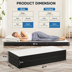 Portable Tri-Fold Memory Foam Mattress | 3" & 4" Foldable Floor Mattress with Washable Cover – Camping, Guest, Floor Sleeping | Single, Twin, Twin XL, Full, Queen