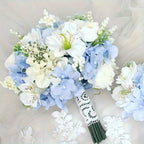 Silky Hydrangea Artificial Flowers 20/40 Pack, 16.2 Inch Blue & White – Outdoor Faux Hydrangea Stems for Wedding, Garden, Home Party, Exhibition & Christmas Decorations