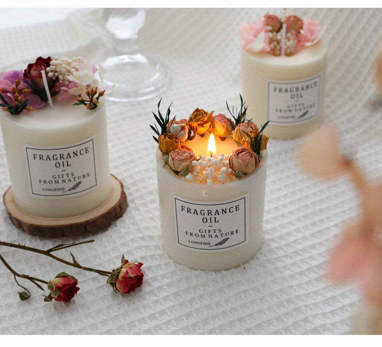 Scented Candles Gift Set for Women 8oz Eternal Flower Home Fragrance Candle – Gardenia Lavender Birthday Valentine Anniversary Christmas Gift