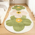 Floral Velvet Non-Slip Rug Runner Soft Fluffy Swan Velvet Floor Mat for Bedroom Living Room Hallway – 3 Colors 3 Sizes Aesthetic Decor