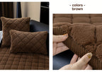 Thickened Faux Rabbit Fur Sofa Cover or Cushion Cover 2-in-1 Non-Slip Machine Washable Pet-Friendly Warm Plush Seat Pad for Bedroom Office Living Room Home Decor