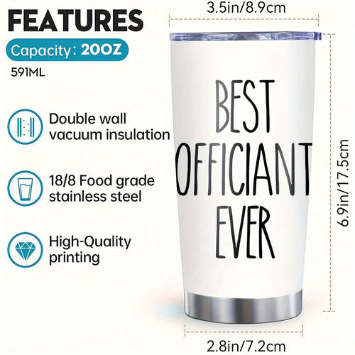 "Best Officiant Ever" 20oz Stainless Steel Insulated Tumbler – Double Wall Vacuum Travel Mug with Lid | Perfect Wedding, Valentine’s, Mother’s Day & Holiday Gift