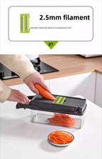 22-in-1 Vegetable Chopper & Mandoline Slicer with Container – 8 Interchangeable Blades, Onion Chopper, Food Dicer, Egg Separator & Finger Guard – All-in-One Kitchen Gadget for Veggie & Fruit Prep