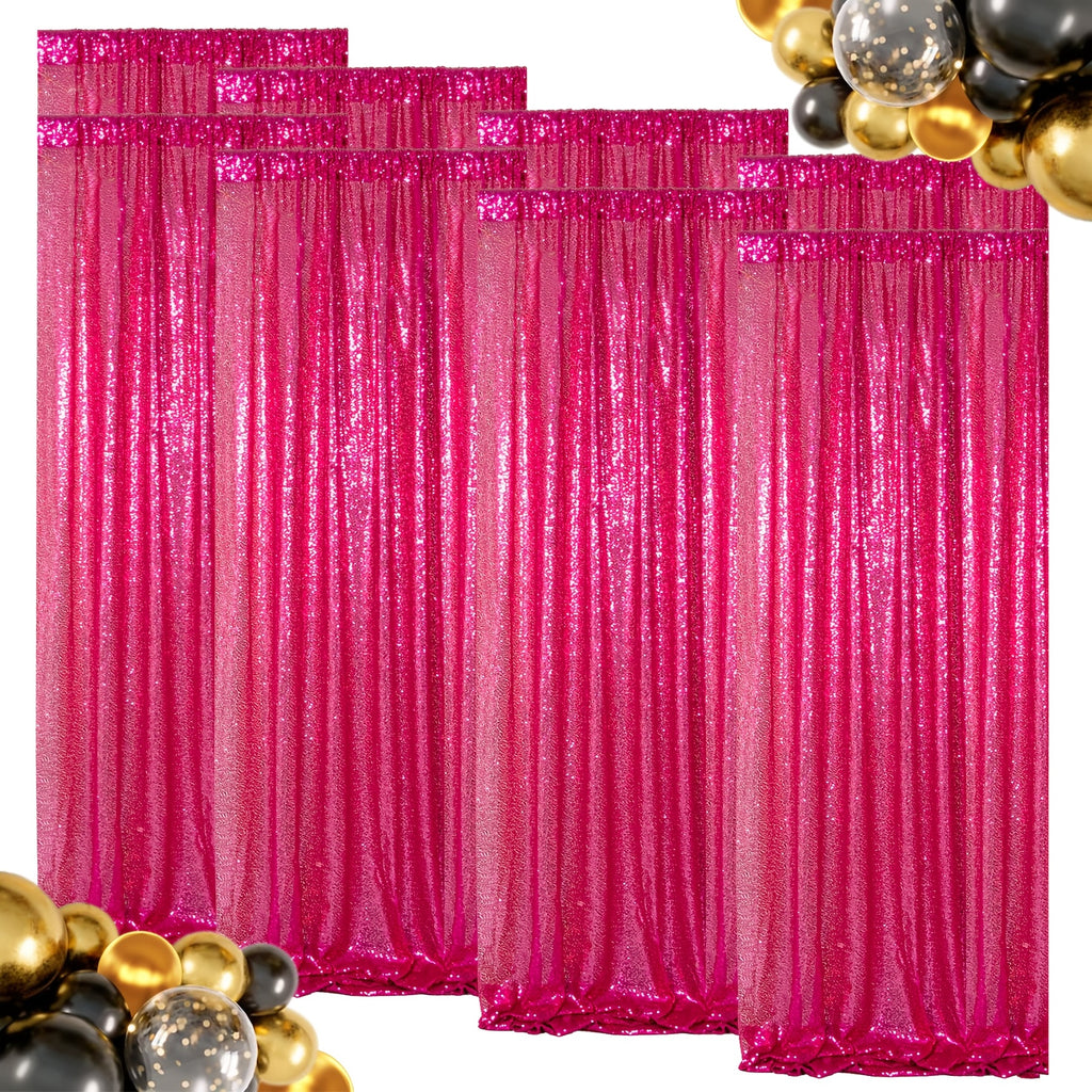 Sequin Backdrop Curtains – Glitter Party & Wedding Background Panels, 2ft×8ft per Panel, 4/6/8 Panel Sets, 29 Colors for Birthday, Stage, Bridal & Event Decor