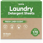 Laundry Detergent Sheets 170 Loads – 85 Sheets Liquid-Free Eco-Friendly Formula, Fresh Linen Fragrance, No Plastic Jug, HE Compatible, Available in Multi-Packs