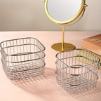 Open-Weave Storage Basket Organizer 1 or 2 Pack Multi-Purpose Bin for Bathroom Kitchen Desk Shelf Sleek Sturdy Contemporary Home Organization