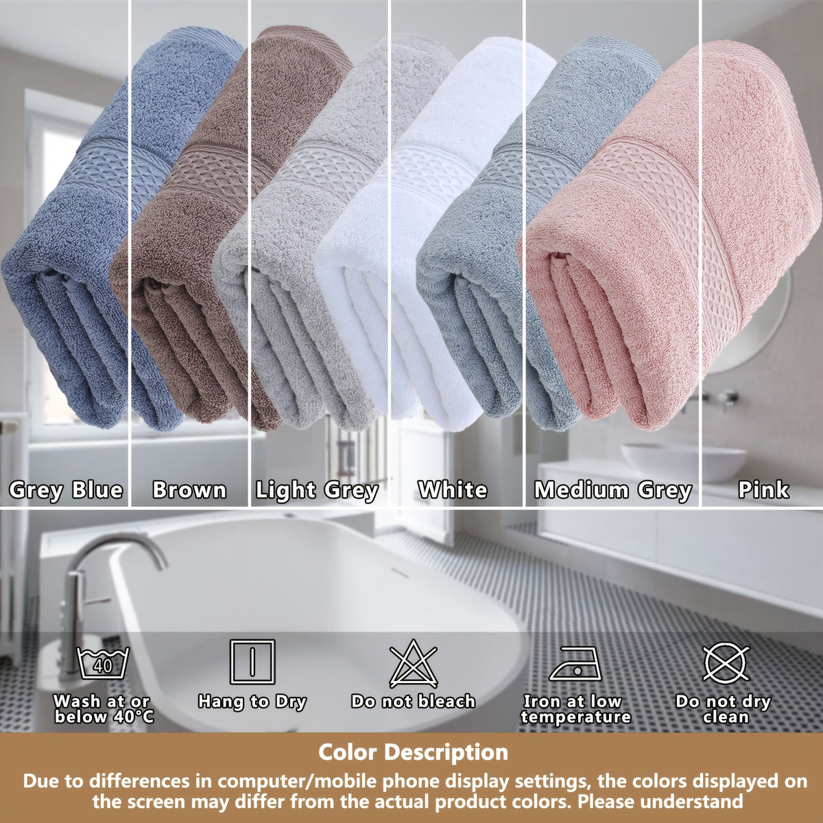 100% Cotton Bath Towel Set 12 & 24 Piece – 450 GSM Soft Absorbent Towels with Bath Towels, Hand Towels & Washcloths | Spa Quality for Home, Travel & Gifts