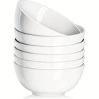 White Ceramic Bowl Set 22oz – Soup, Cereal, Ramen, Oatmeal, Salad & Rice Bowls for Kitchen | 4 or 6 Piece Set | Dishwasher & Microwave Safe