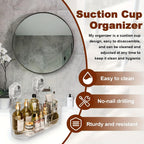Suction Cup Shower Caddy – No-Drill Wall-Mounted Bathroom Organizer Shelf, Holds 10 lbs, Corrugated Grip, ABS Plastic Rack for Shower Essentials, Cosmetics & Toiletries (1 or 2 Pack)