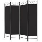 4 Panel Folding Room Divider Privacy Screen | Portable Wall Divider Partition for Home, Office & Bedroom Separation – Black, Grey, Beige, Tan