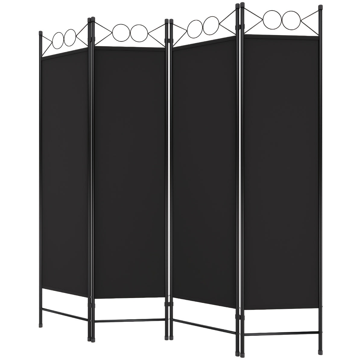 4 Panel Folding Room Divider Privacy Screen | Portable Wall Divider Partition for Home, Office & Bedroom Separation – Black, Grey, Beige, Tan
