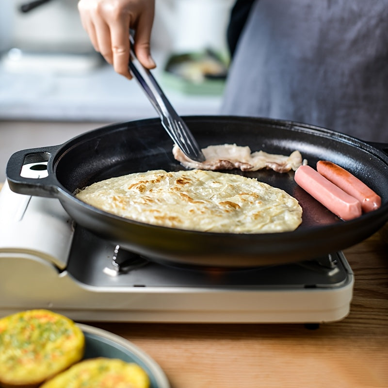 Cast Iron Pizza Pan 6-Piece Set – 11-Inch Pre-Seasoned Griddle for Oven, Stovetop, Grill & Campfire | Multi-Purpose Round Cast Iron Baking Pan for Pizza, Bread & More