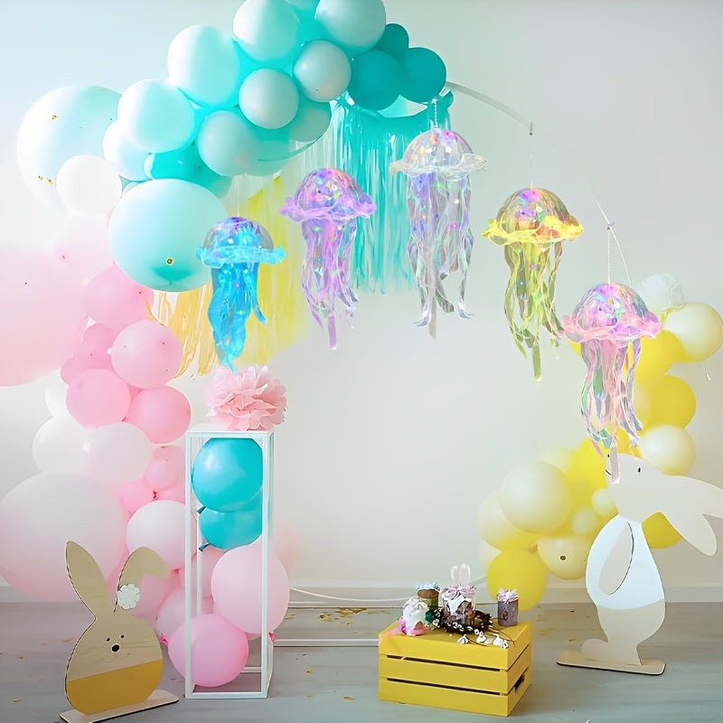 Jellyfish Lantern Party Decorations Colorful Translucent Hanging Lights – 5 or 9 Piece Set for Halloween, Christmas, Weddings & Birthday Indoor Outdoor Festive Decor