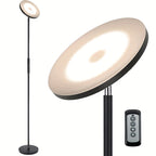 30W LED Torchiere Floor Lamp with Remote & Touch Control - 2400LM 3 Color Temperatures Modern Standing Pole Uplight for Living Room Bedroom Office, Black