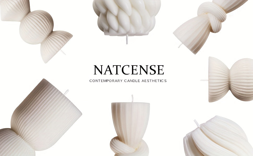 7-Pack Large Ribbed Soy Wax Pillar Candles – Handmade Home Decor Candles for Housewarming Gift, Shelf Decor, Wedding & Dining Table Centerpiece, White, Blue, Black, Orange