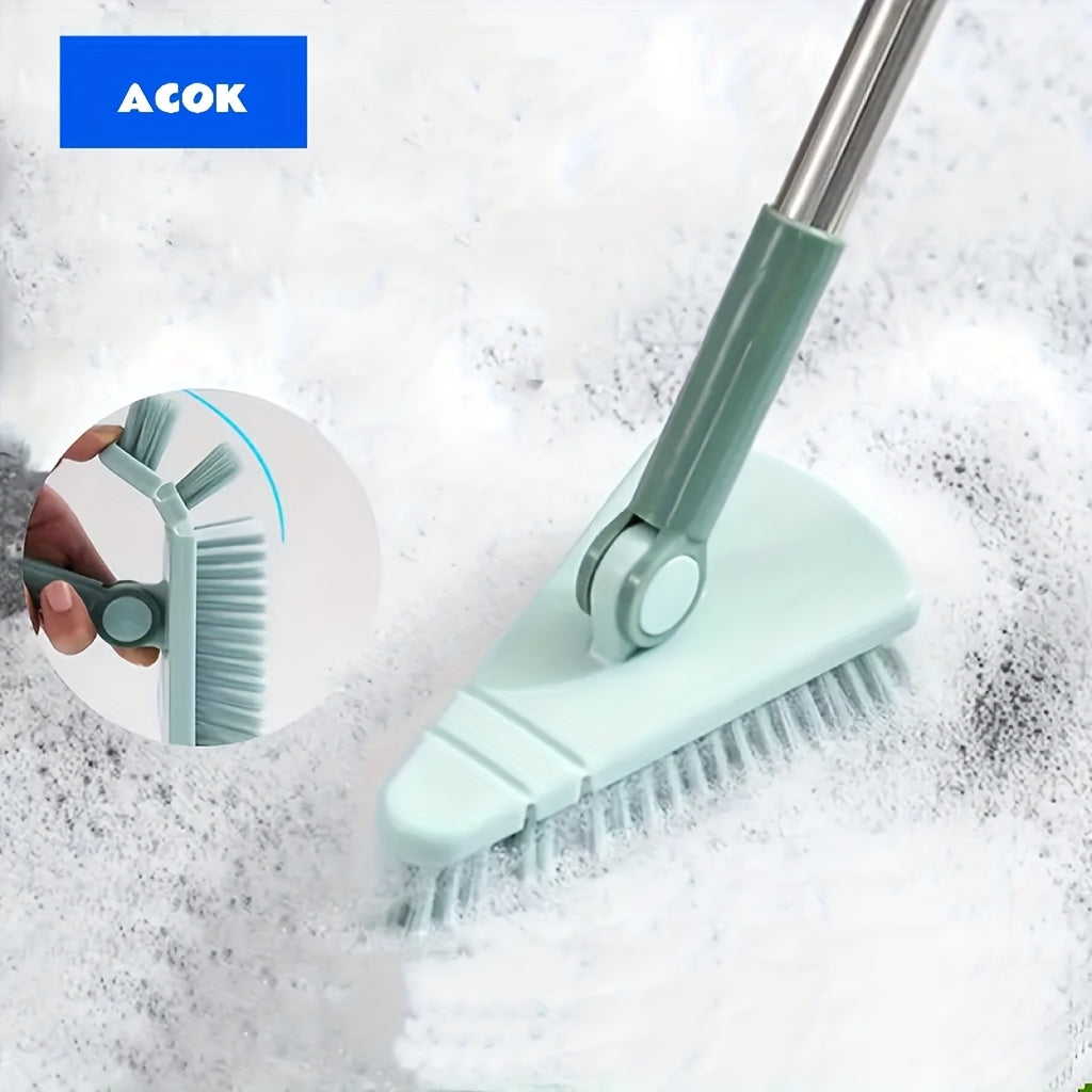 Long Handle Floor Scrub Brush 37.4 Inch – Detachable Stiff Bristle Shower Scrubber for Bathroom, Tile, Tub, Kitchen & Balcony | Heavy-Duty Wall & Floor Cleaning Brush