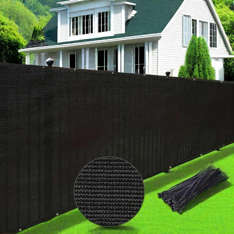 Fence Privacy Screen Multi-Size Heavy Duty HDPE Outdoor Shade Cloth with Cable Zip Ties – 4 5 6 7 8 ft Wide, 15–50 ft Long, Black