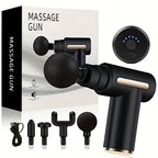 Digital LCD Display Fascia Gun – 6-Speed Silent Electric Percussion Massage Gun with 4 Interchangeable Heads, Long Battery Life, Portable for Sports Fitness Recovery, 4 Colors