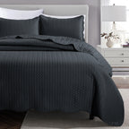 Microfiber Quilt Bedspread Set All Season Lightweight – Soft Breathable Quilted Coverlet Twin Full Queen King 16 Colors Machine Washable