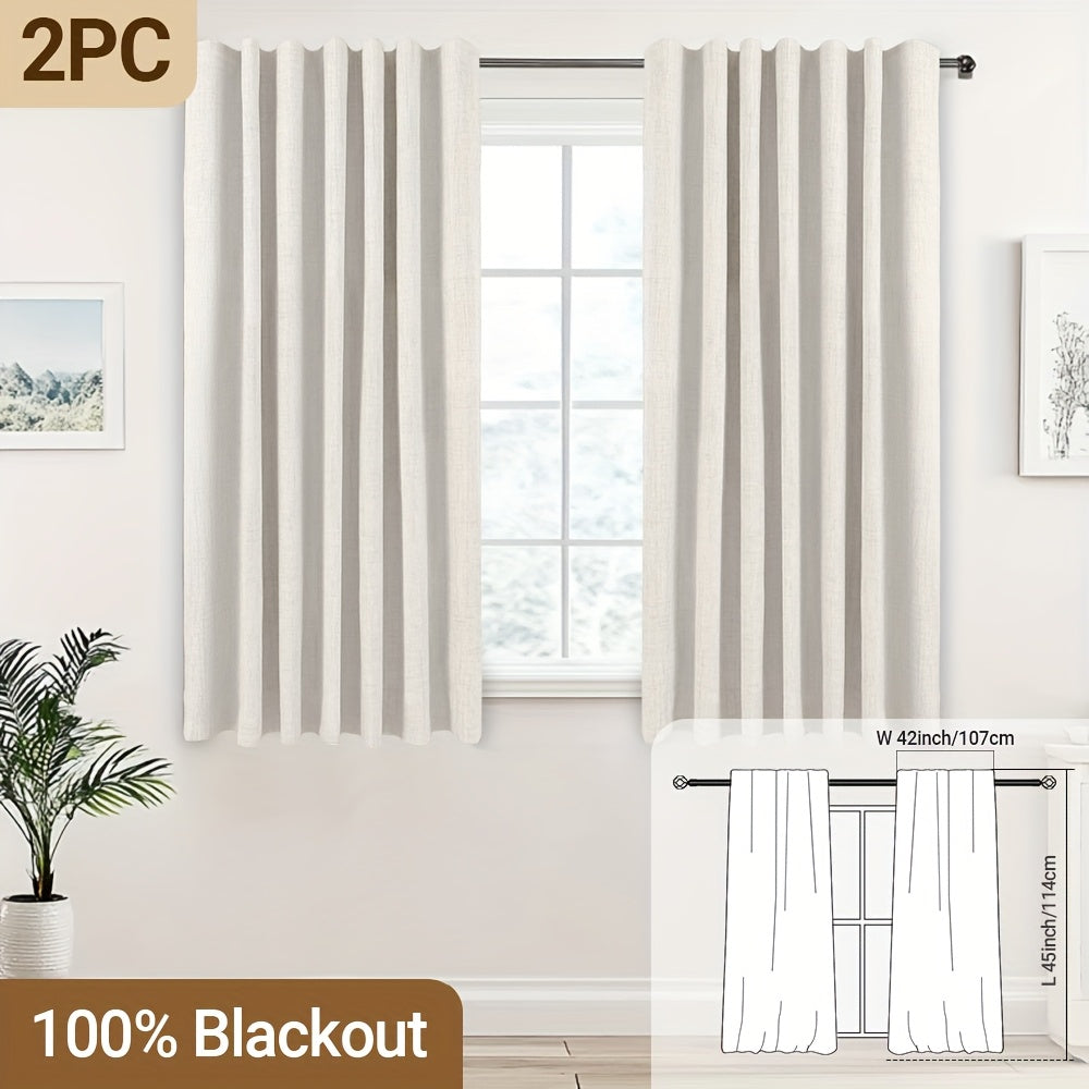 100% Blackout Curtains Back Tab & Rod Pocket for Bedroom Living Room - Thermal Insulated Darkening Drapes 2 & 4 Panel Sets for Windows Office Kitchen, Modern Home Decor