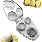 Egg Slicer 3-in-1 Heavy Duty Manual Egg Cutter with Circular Blade - Slice Crush and Cut Eggs Easily, Multifunctional Egg Tool for Home & Commercial Kitchen
