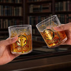 Veteran Tribute Whiskey Glass 10oz – Engraved US Navy Military Gift, Patriotic Personalized Whiskey Glass for Dad, Veteran & Anniversary