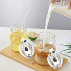 Cloud Design Borosilicate Glass Cups with Straws 18oz Set of 4 | U-Shaped Insulated BPA-Free Cold Drink Cups