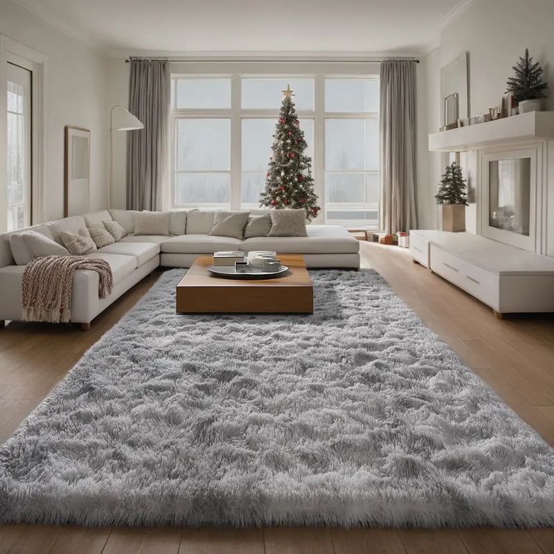 Fluffy Shag Area Rug 8x10 Ft Fuzzy Plush Non-Slip Soft Furry Carpet Living Room Bedroom Modern Shaggy Rug Christmas Gift