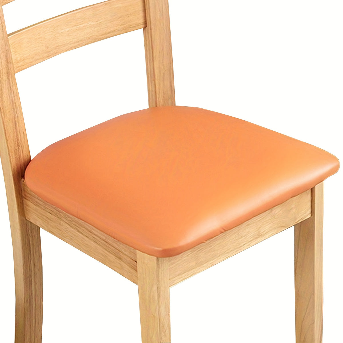 Waterproof Faux Leather Dining Chair Seat Covers 4/6 Pack – Stretch PU Fabric Removable Washable Chair Cushion Slipcovers for Dining Room Kitchen Hotel Home Decor, Hook & Loop Closure