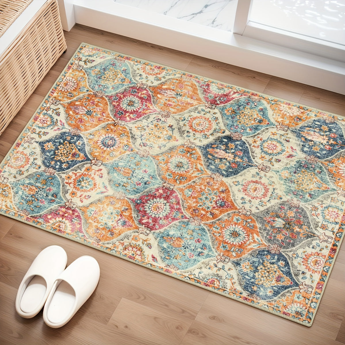 Non-Slip Washable Kitchen Rug – Vintage Hallway Runner with Rubber Backing | Cashmere-Like