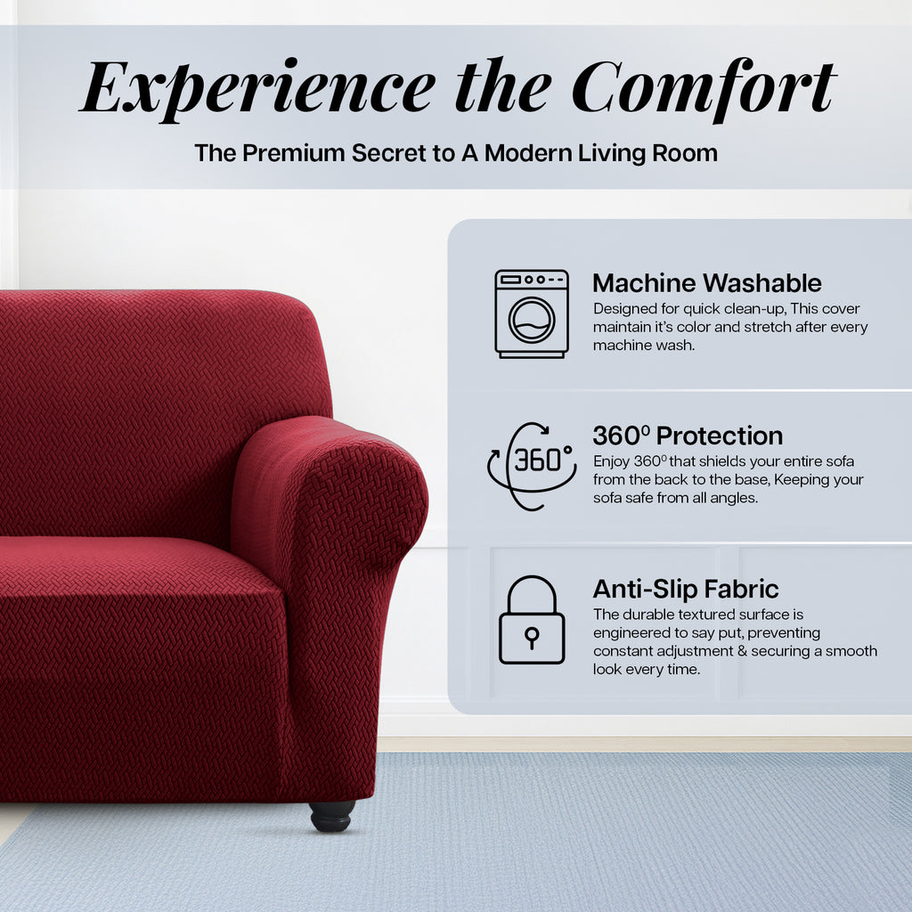 Elastic Stretch Sofa Cover Spandex – Non-Slip Couch Slipcover, Pet-Friendly, Machine Washable, All-Season, 7 Colors, 1/2/3 Seater, Living Room Bedroom Office Home Decor