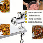 Manual Meat Grinder with Table Clamp – Heavy-Duty Stainless Steel Hand Crank Food Processor for Grinding Meat, Vegetables & Spices – No Electricity Required, Easy to Clean Kitchen Tool