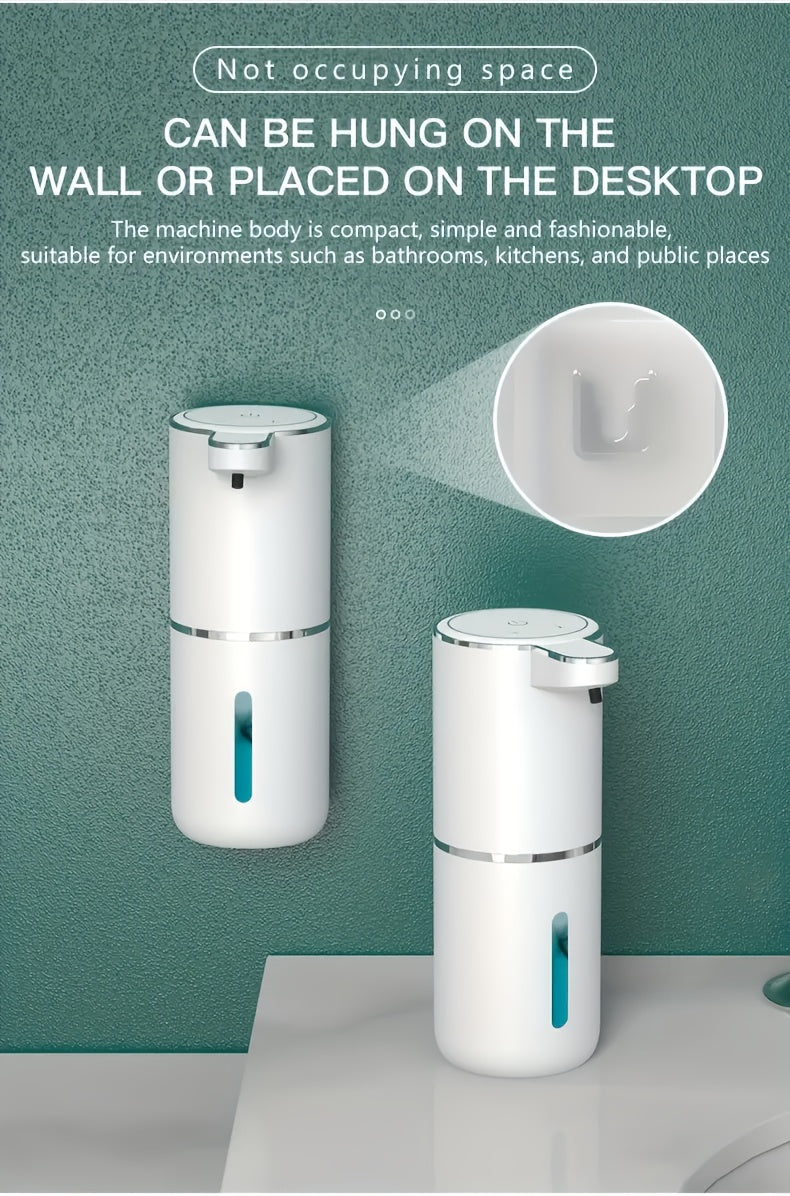 Smart Sensor Automatic Soap Dispenser Nickel Wall-Mount USB Quick Charging with Power Display, 4-Level Adjustable Flow Rate, No-Touch 400ml Foam & Liquid Soap Dispenser for Bathroom Kitchen