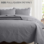 Luxury Quilted Bedspread Set 3 Piece Floral Coverlet with Pillow Shams Breathable Lightweight All Season - Twin Queen King California King 16 Colors