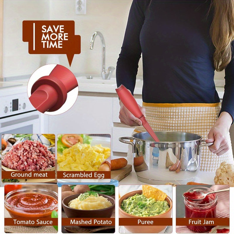 3-Piece Handheld Mixing Spatula & Chopper Set – Break-Resistant, Heat-Resistant Non-Stick Blend & Chop Tool – Potato Masher, Salad Chopper & Food Grinder – Kitchen Essentials