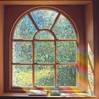 Rainbow Privacy Window Film Static Cling No Glue - Decorative UV Blocking Sun Film, 60% Privacy, Rainbow Light Effect for Home Bathroom Office, 7 Sizes