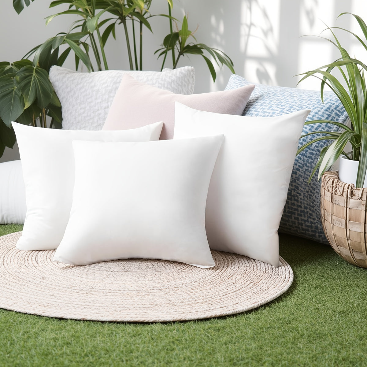 Square Pillow Inserts for Indoor & Outdoor Use – Premium Decorative Cushion Filling for Couches, Patios & Picnics, Weather-Resistant Throw Pillow Inserts