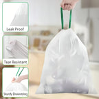 13 Gallon Trash Bags Heavy Duty Thickened Tear-Resistant Garbage Bags for Kitchen Office Bedroom Outdoor Courtyard 15kg Capacity 75 or 160 Count Multi-Purpose