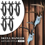 Deer Head Wall Hooks Set of 5 - Retro Antler-Style Heavy-Duty Metal Decorative Hooks for Coats, Hats & Towels, Holds 20 lbs, Easy Install, Hardware Included - Bathroom, Bedroom & Entryway Decor