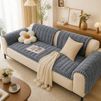 Soft Quilted Thick Sofa Cover Bohemian Style – Removable Machine Washable Pet-Friendly Sofa Protector for 1/2/3/4 Seater Split Sofa, All-Season Couch Cover for Living Room, Bedroom & Office