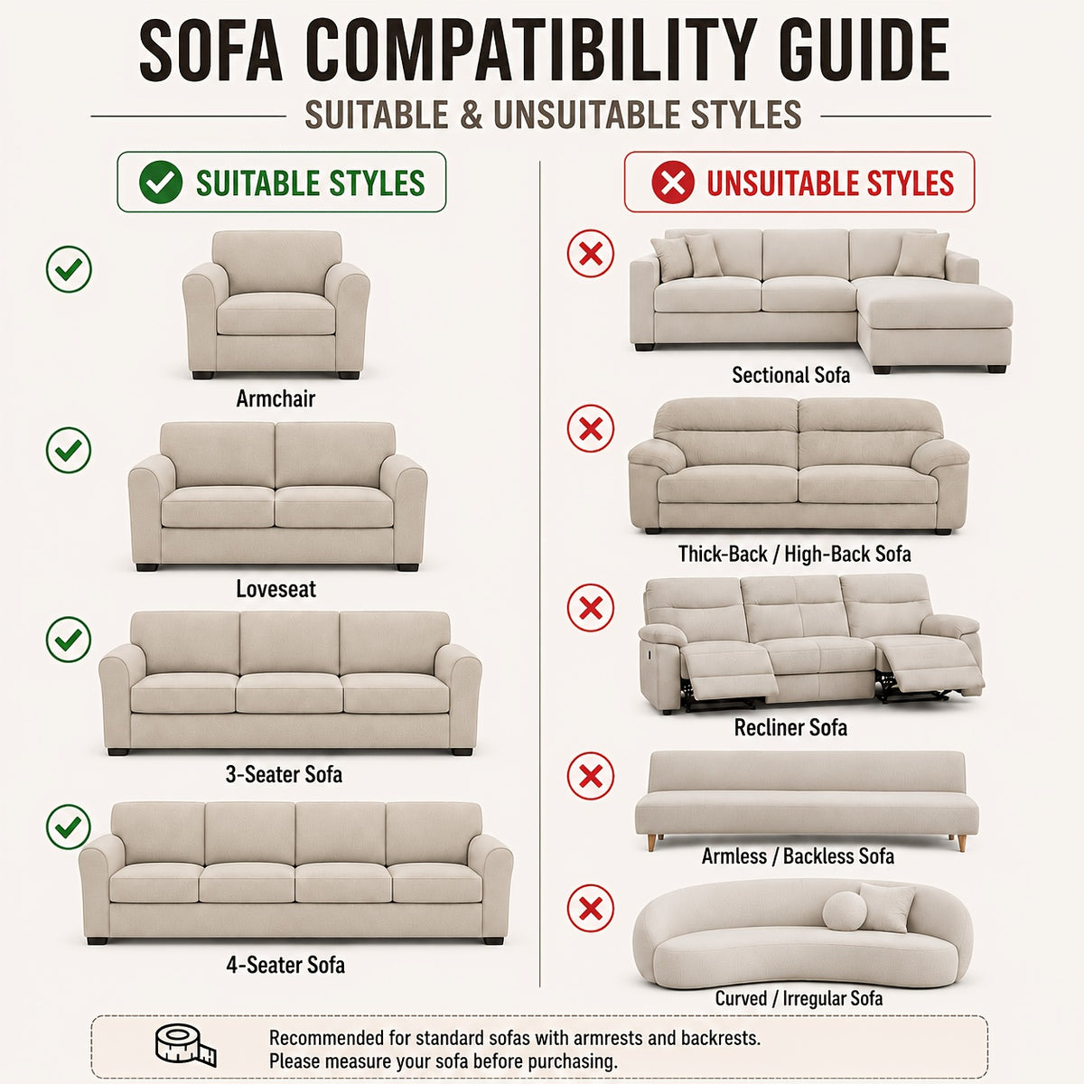 Sofa Cover Slipcover with Printed Skirt – Elastic Pet Anti-Dirt Protection for Living Room, 2/3/4-Seater & Single, All-Purpose Couch Cushion Cover Home Decor