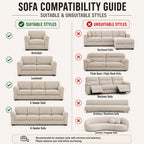 Quilted Sofa Cover One-Piece Cushion Slipcover with Anti-Slip Elastic Band – Pet-Friendly Scratch-Resistant Washable Removable Furniture Cover for Living Room Bedroom Hotel Home Decor