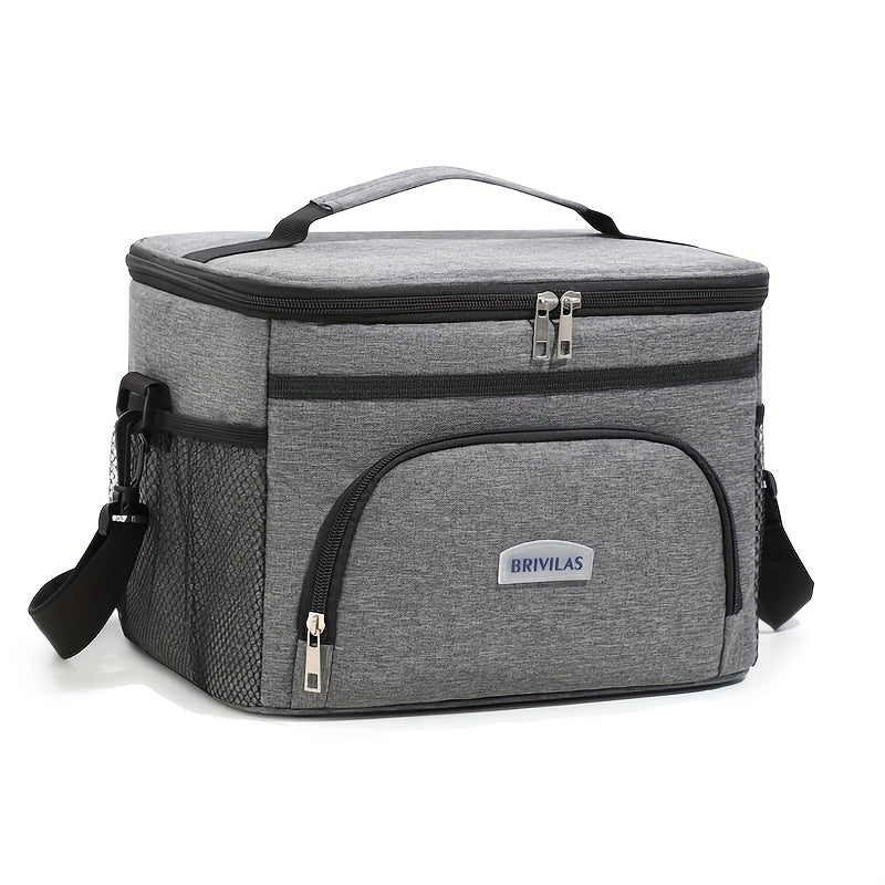 Large Capacity Insulated Lunch Bag Crossbody Shoulder Tote – Reusable Portable Cooler Bag for Work, Picnic, Camping & Travel