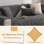 Velvet Sofa Cover Non-Slip Washable Plush Couch Slipcover Pet Friendly Thick Padded Furniture Protector 1 2 3 4 5 Seat Living Room Bedroom