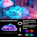 3D Thundercloud LED Atmosphere Light – Color-Changing USB Cloud Night Light for Gaming Room, Party, Garage & Club Decoration with Wall Mount & Freestanding Options