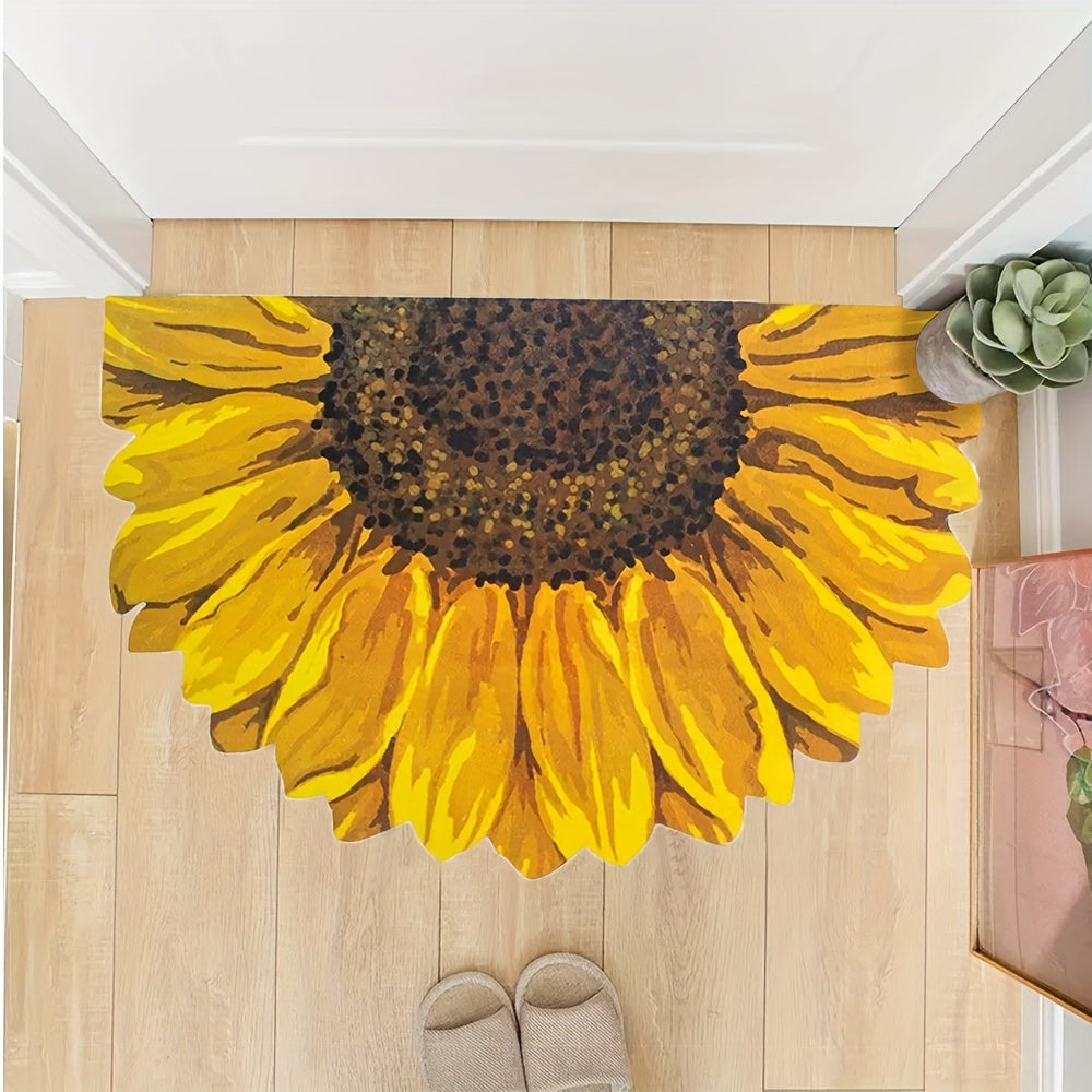 Sunflower Absorbent Floor Mat – Quick-Dry Diatomite Bath Mat for Bathroom, Kitchen & Entryway
