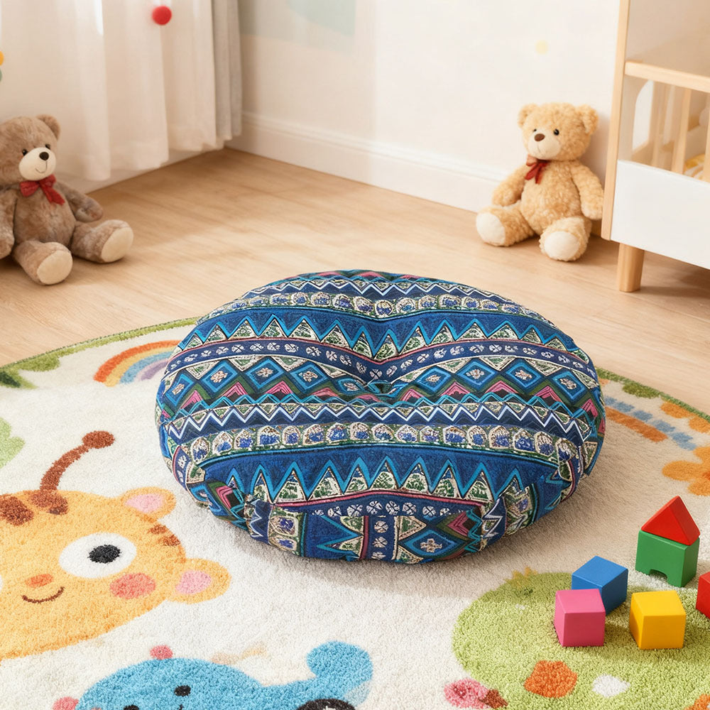 Round Seat Cushion 40x40cm 15cm Thick Firm Futon Meditation Mat Removable Linen Cover Chair Pad for Office Dining Chair Home Decor All Seasons Christmas