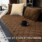 Thickened Faux Rabbit Fur Sofa Cover or Cushion Cover 2-in-1 Non-Slip Machine Washable Pet-Friendly Warm Plush Seat Pad for Bedroom Office Living Room Home Decor